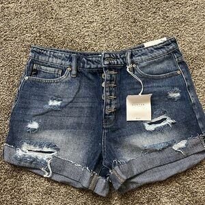 KanCan Blue Distressed Jean Shorts